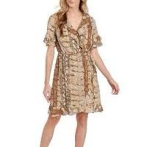 NEW W/TAG- DEX Snake Print Ruffle Surplice Dress - XS